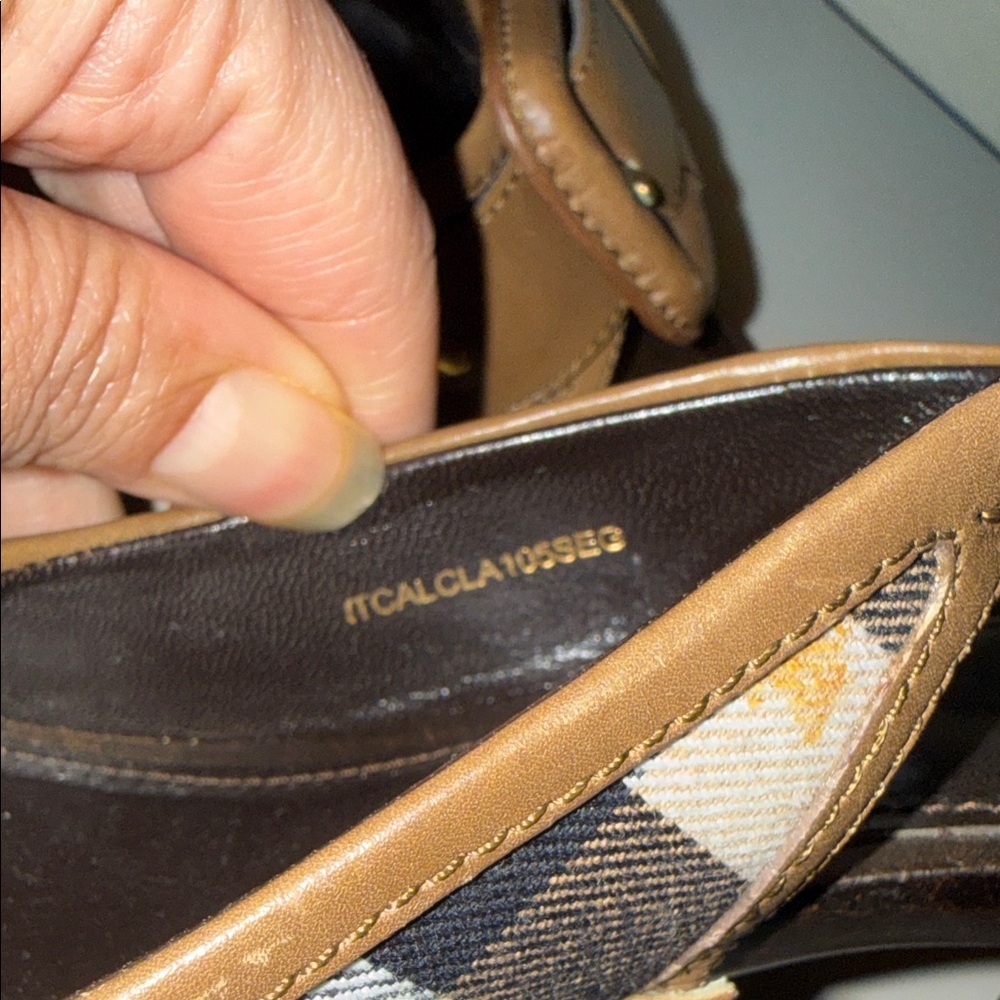 Burberry Tan & Black Check Slingback Heels - Picture 9 of 9